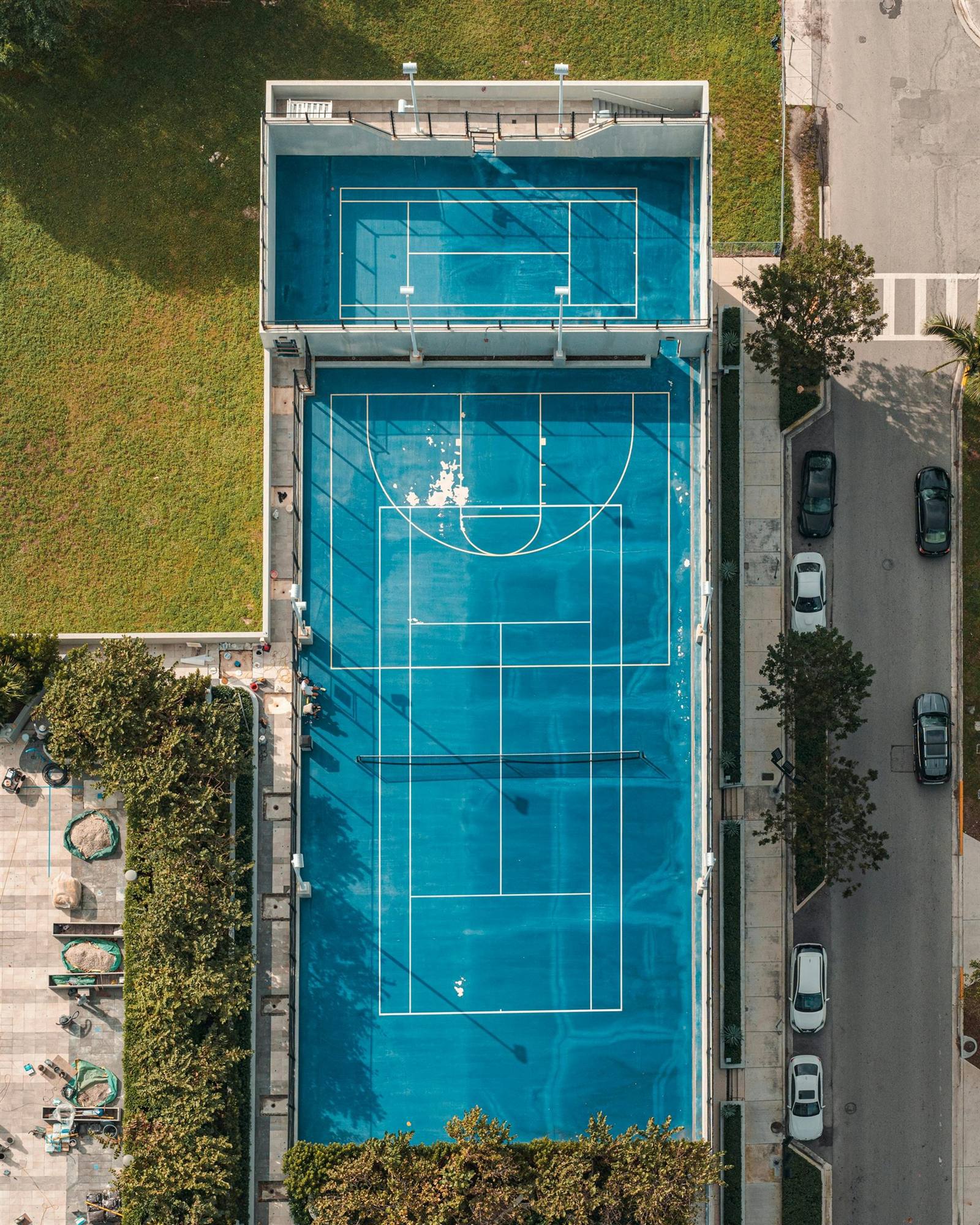 Pavex Water — pintura base agua para pistas deportivas vista aérea